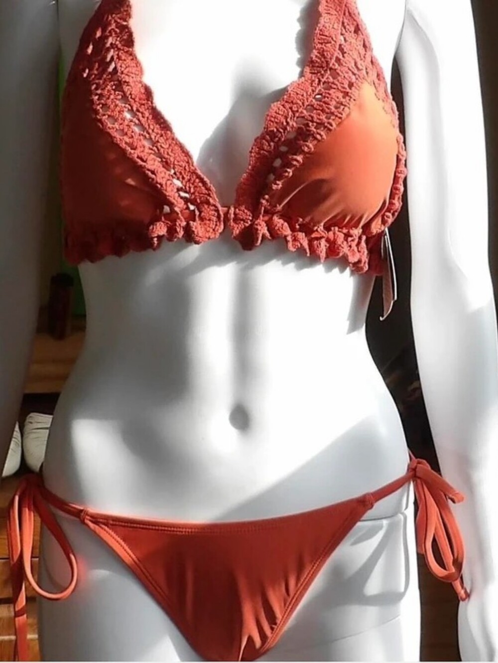 Shade & Shore Black Ruffle Halter Top with Pink Bikini Bottom